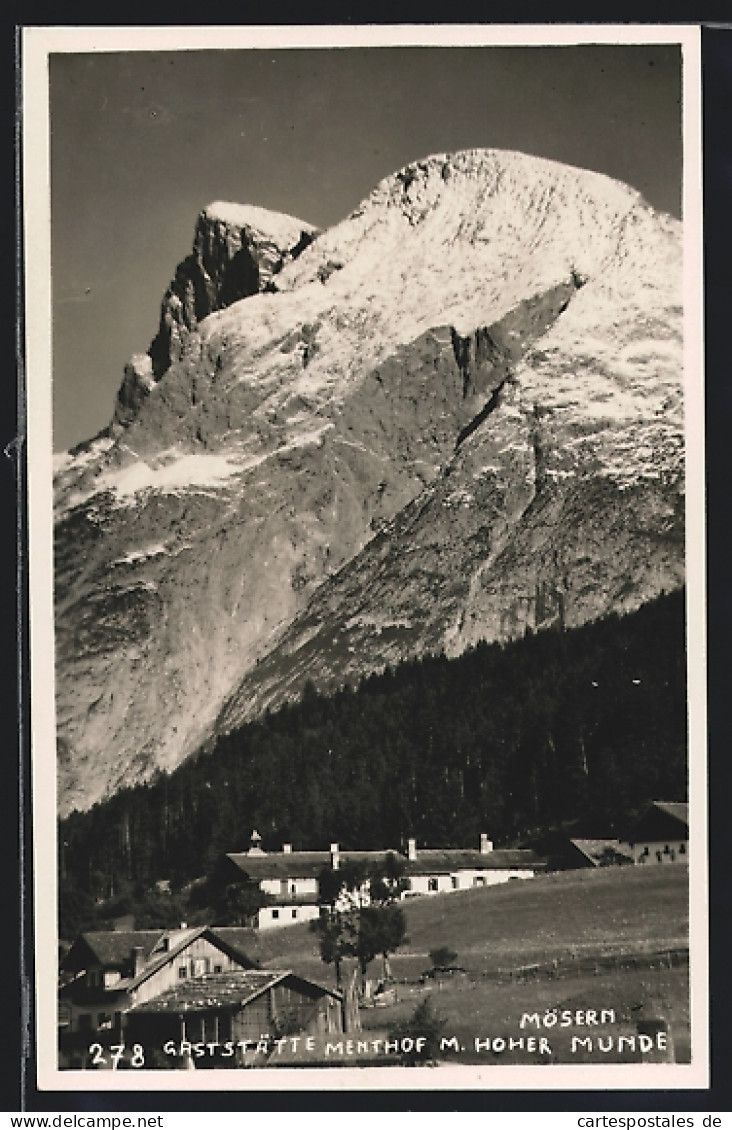 AK Mösern /Tirol, Gaststätte Menthof M. Hoher Munde  - Altri & Non Classificati