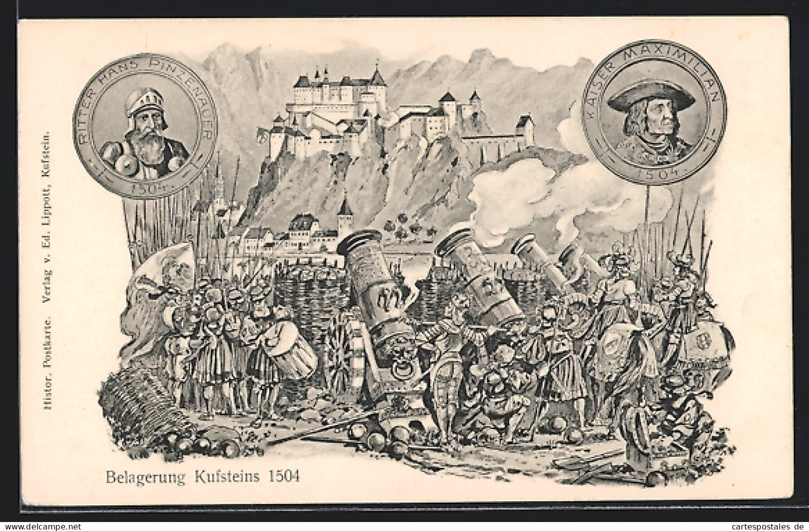 AK Kufstein /Tirol, Belagerung Kufsteins 1504  - Autres & Non Classés