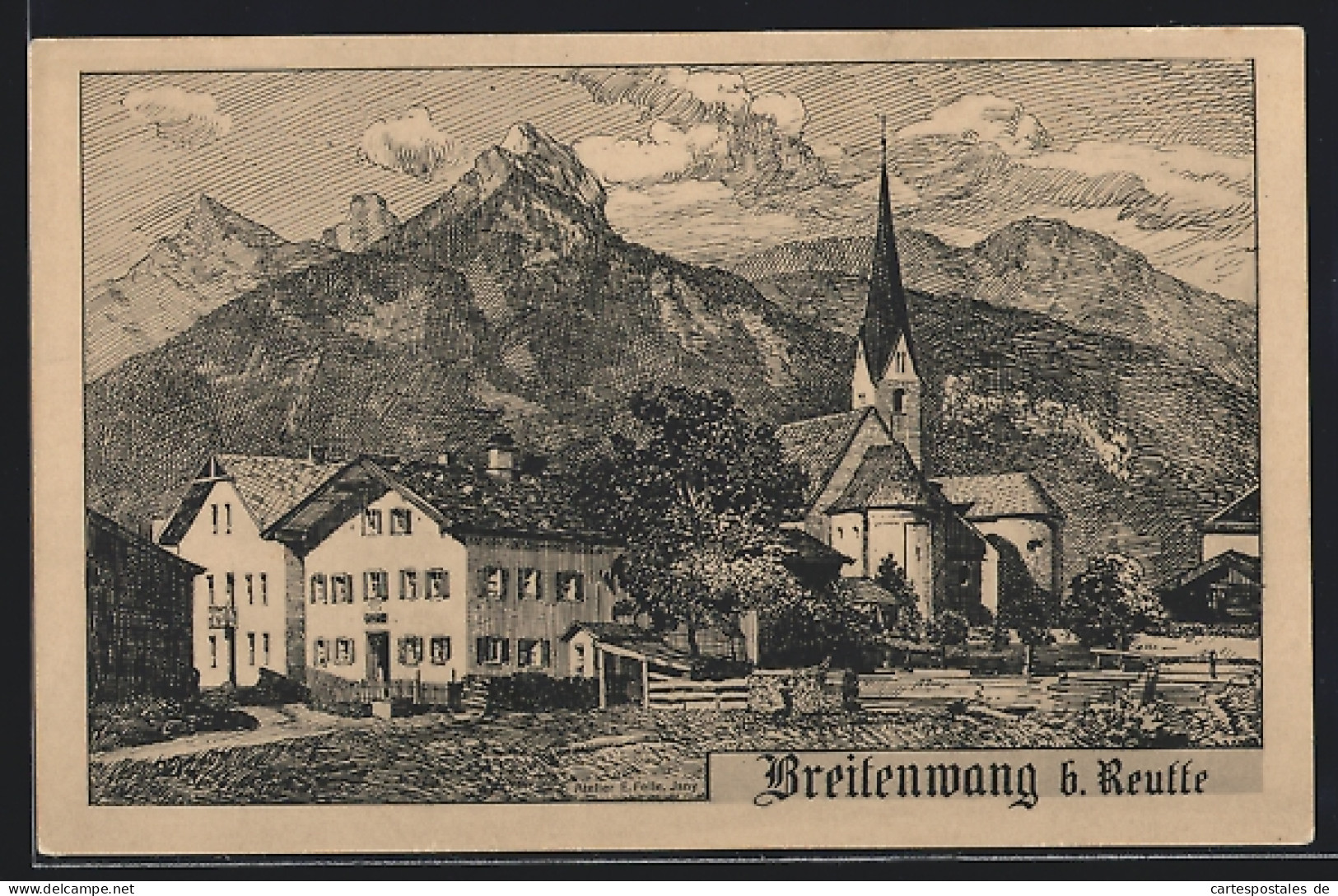 AK Breitenwang B. Reutte, Ortspartie Mit Kirche  - Other & Unclassified