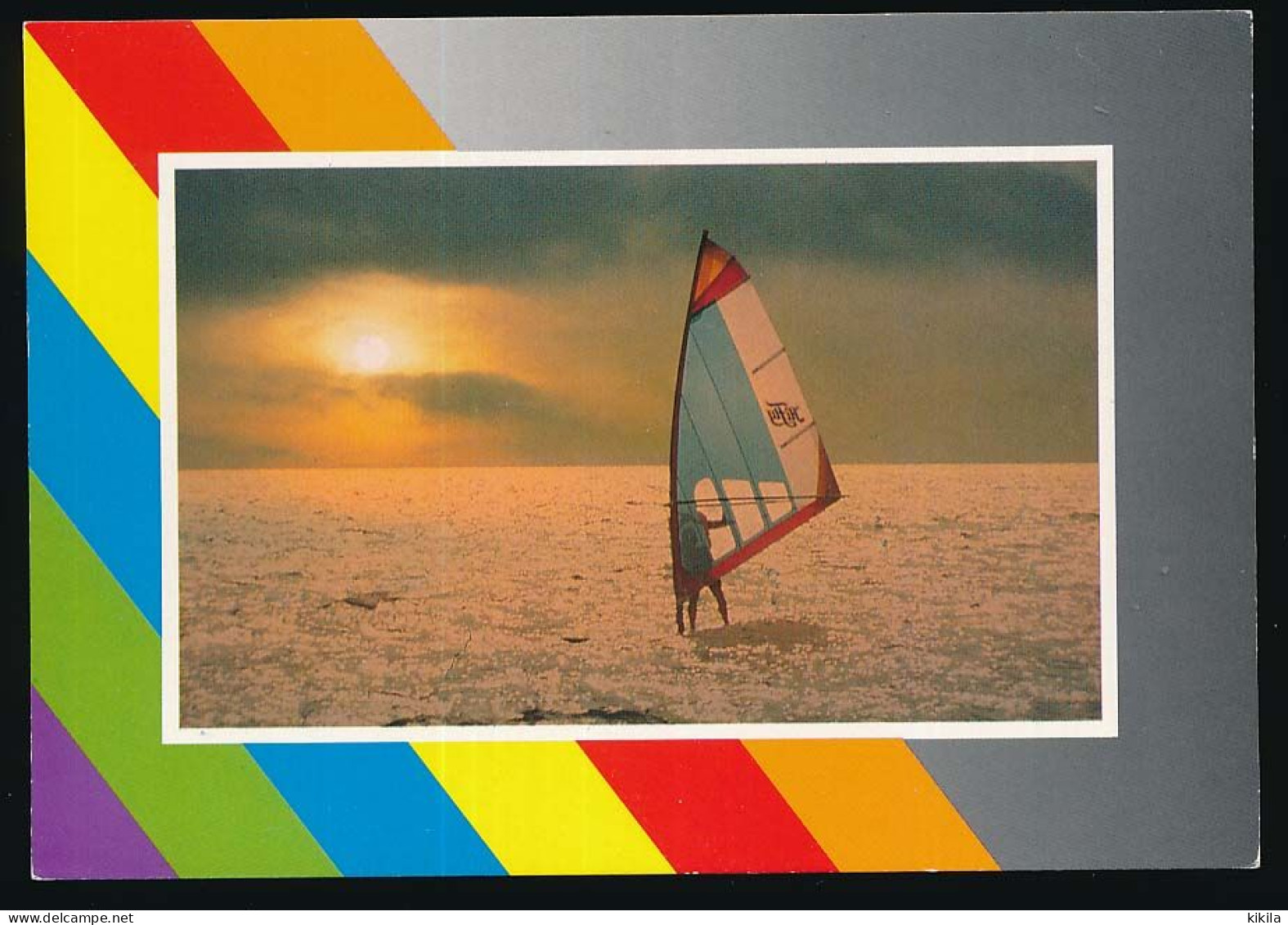 Carton 10.5 X 15 Sport Planche à Voile Coucher De Soleil - Segeln