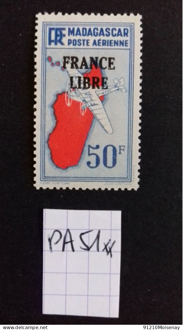 MADAGASCAR PA  51** FRANCE LIBRE - Airmail