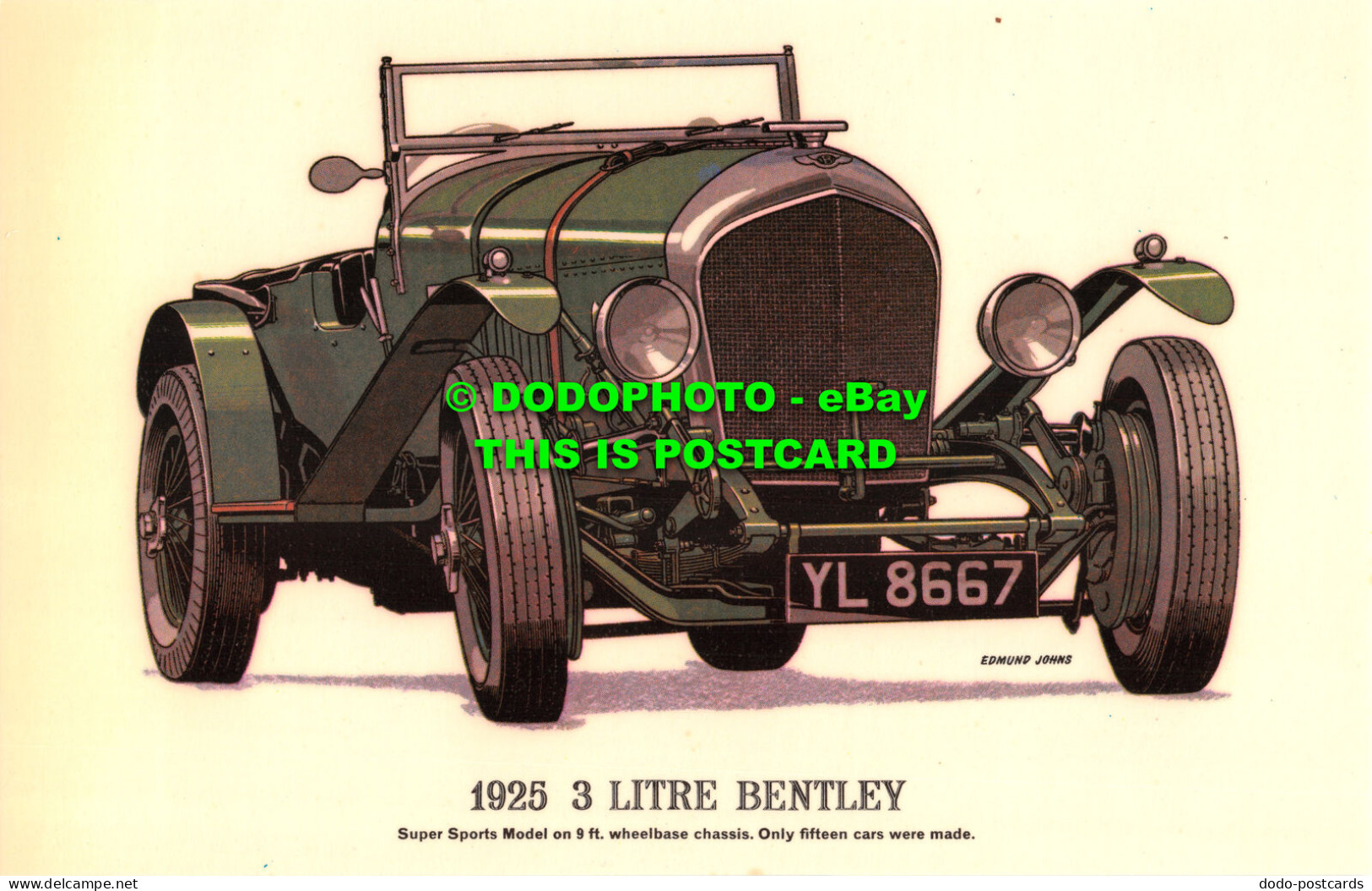 R525934 1925. 3 Litre Bentley. Edmund Johns. Super Sports Model. Collectors Repr - Welt