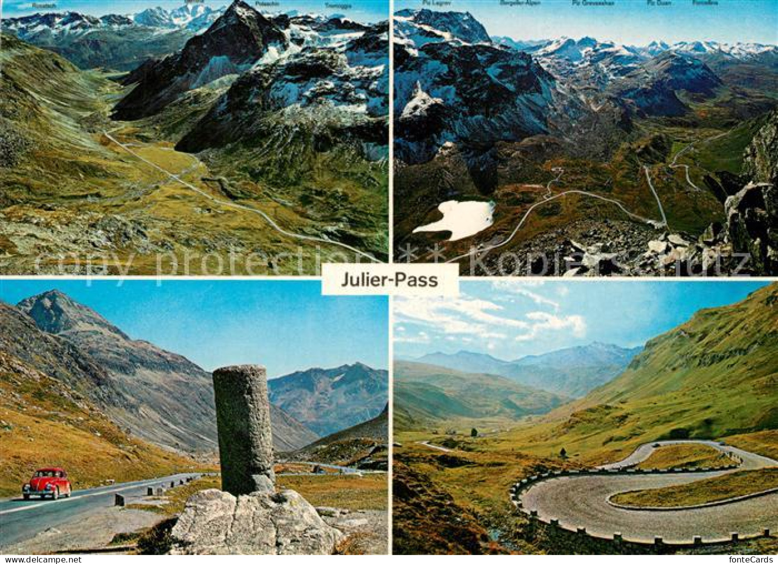 13211211 Julierpasshoehe Panorama Kehren Roemer Saeule Gebirgspass Alpenpanorama - Autres & Non Classés