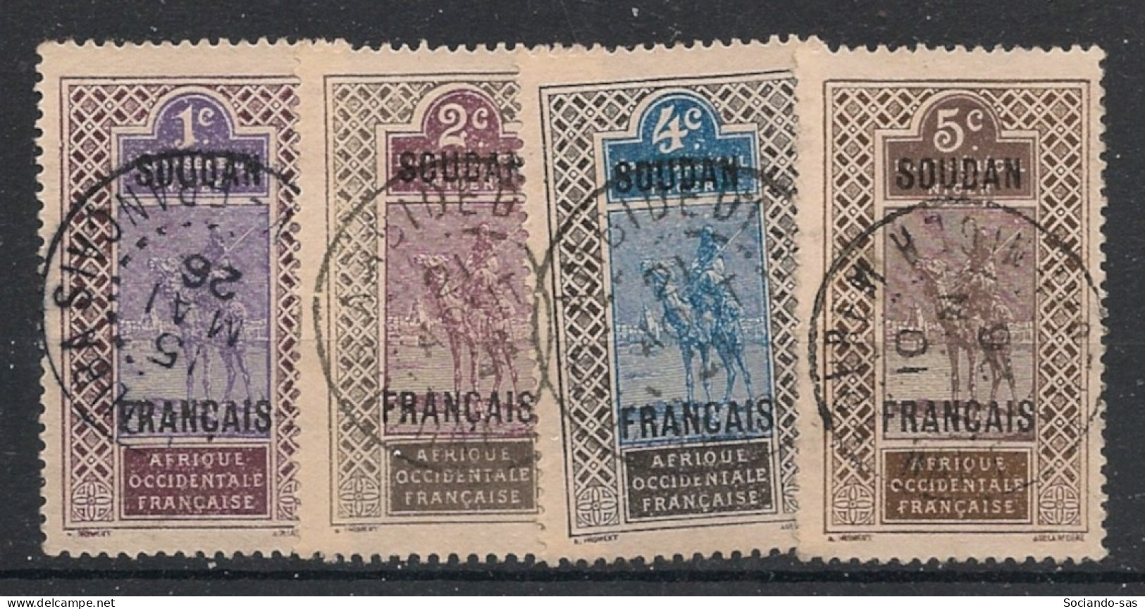 SOUDAN - 1921 - N°YT. 20 à 23 - Targui 1c / 2c / 4c / 5c - Oblitéré / Used - Used Stamps