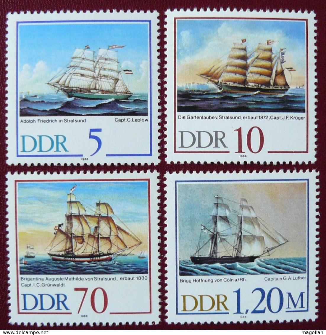 Allemagne (DDR) - Yvert 2804/2807 Neufs ** (MNH) - 1988 - Bateaux - Voiliers - Bateaux