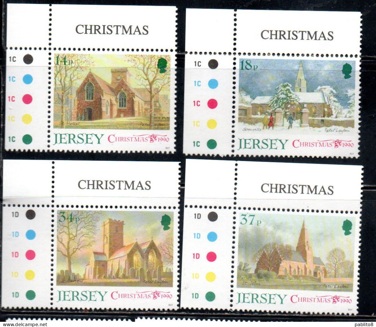 JERSEY 1990 CHRISTMAS NATALE NOEL WEIHNACHTEN NAVIDAD COMPLETE SET SERIE COMPLETA MNH - Jersey