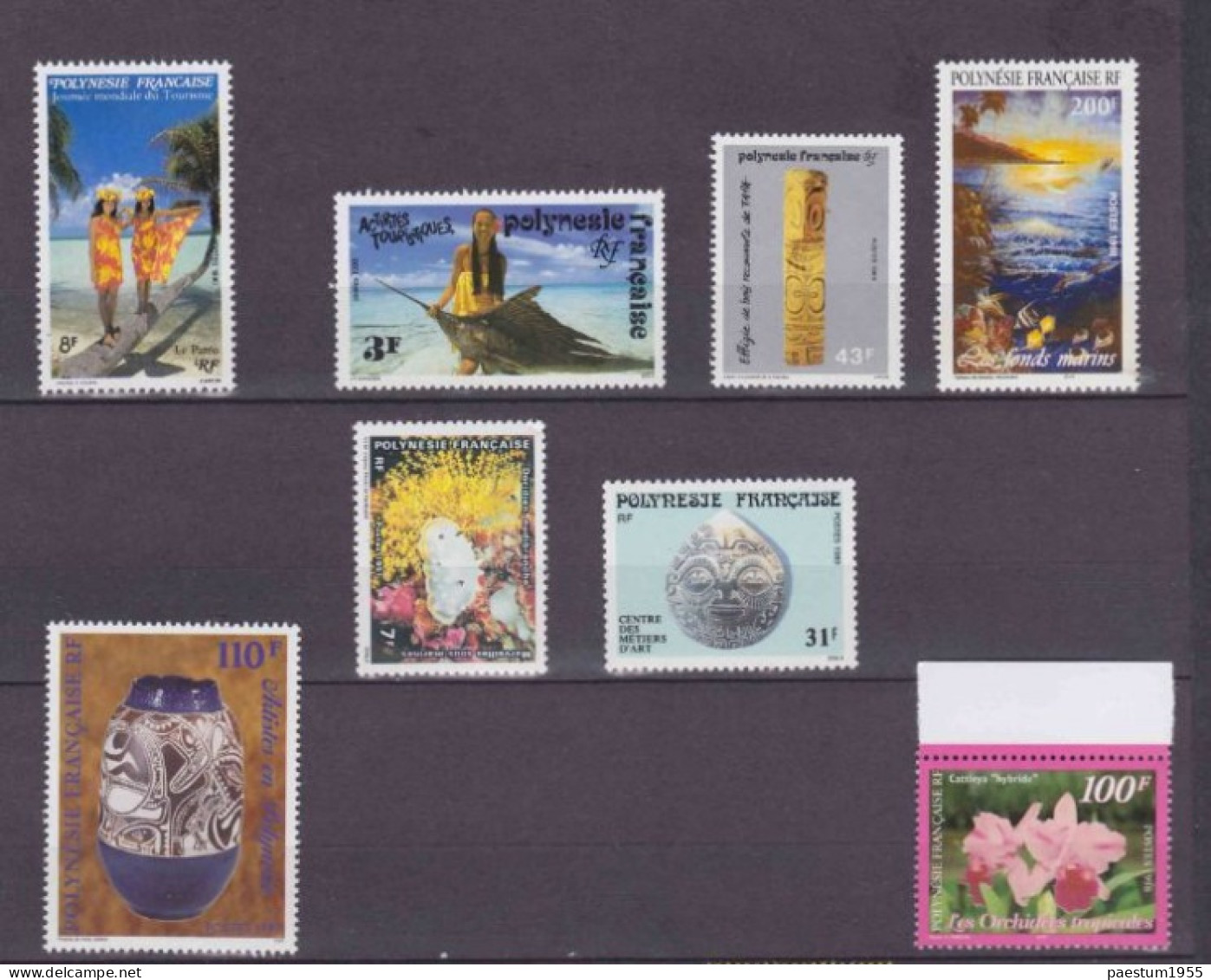 Lot De 8 Timbres Divers Neuf** MNH 1989 1990 1991 1992 1998 Polynésie Française - Unused Stamps