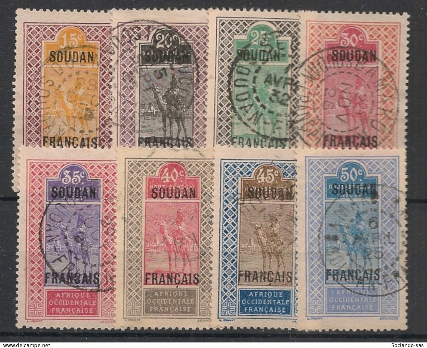 SOUDAN - 1921 - N°YT. 25 à 32 - Targui 8 Valeurs - Oblitéré / Used - Usati