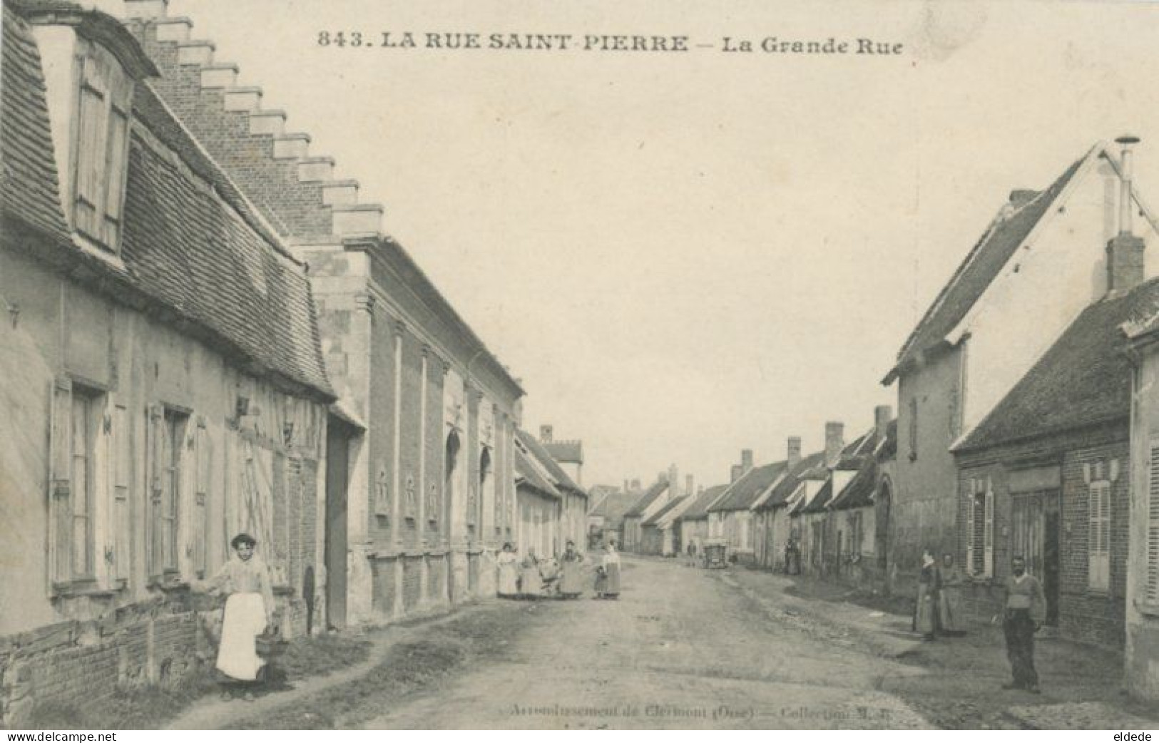 La Rue Saint Pierre Grande Rue Envoi Cachet Convoyeur Train Hermes Beaumont Vers Veterinaire Mouy - Autres & Non Classés