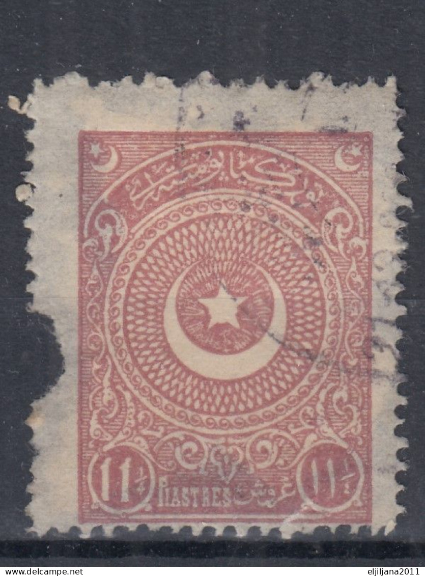 Turkey / Türkei 1923 ⁕ Star & Crescent 11 ¼ Pia. Mi.818 ⁕ 1v Used (damaged) - Used Stamps