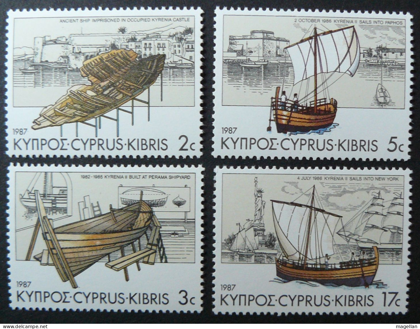 Chypre - Yvert 679/682 Neufs ** (MNH) - 1987 - Bateaux - Voiliers - Boten