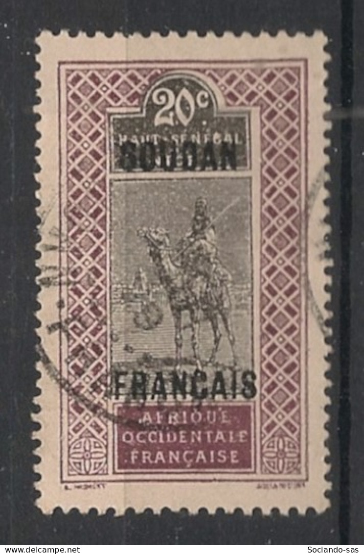 SOUDAN - 1921 - N°YT. 26 - Targui 20c Brun Et Noir - Oblitéré / Used - Usados