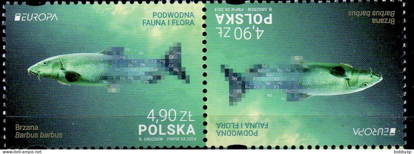 Poland 2024. EUROPA. Underwater Flora And Fauna. Fish. Tete Beche I. MNH - Unused Stamps