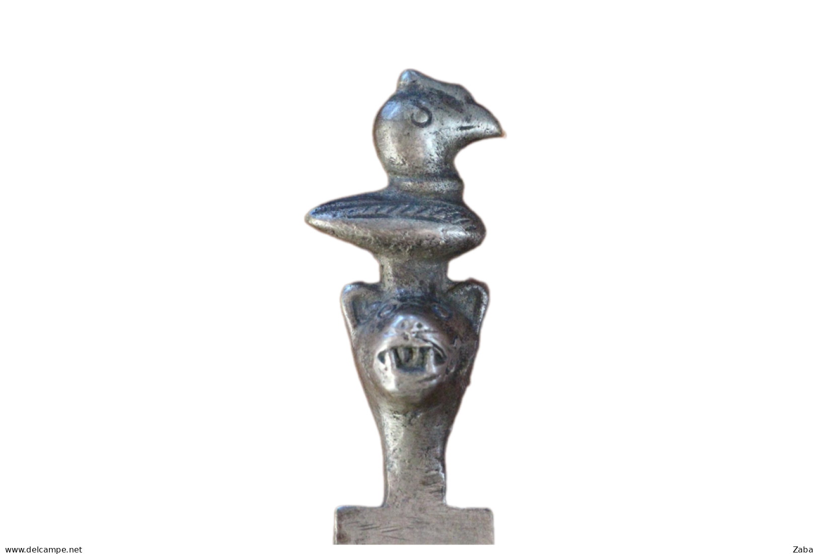 Antique Silver INCA Tumi Ceremonial Knife With Figural Final - Art Précolombien & Améridien