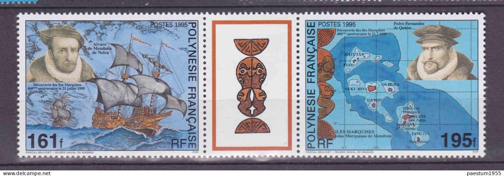 Paire Neuf** MNH 1995 Polynésie Française 400ème Anniversaire Îles MARQUISE - Nuevos