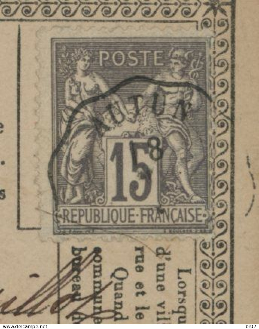 SAONE ET LOIRE CPP 1877 AUTUN / A.NEV CONVOYEUR STATION SUR SAGE - 1877-1920: Semi Modern Period