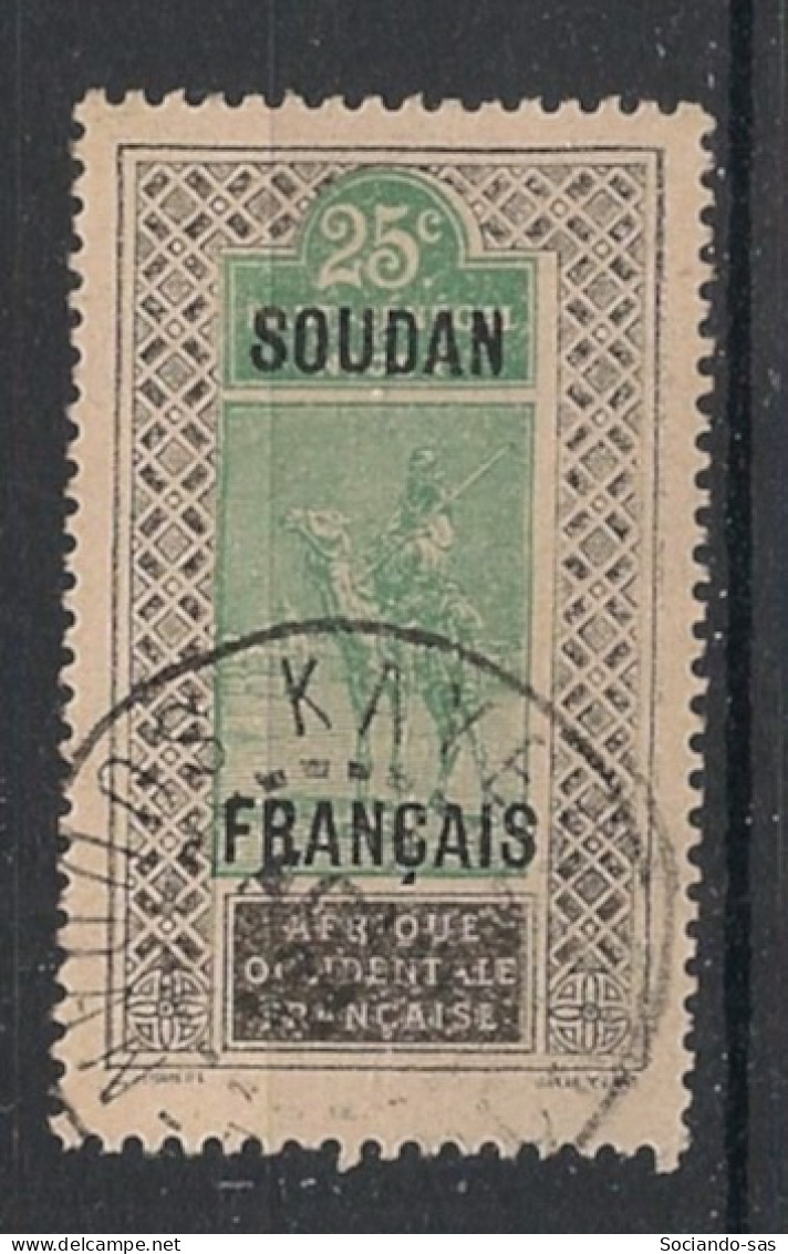 SOUDAN - 1921 - N°YT. 27 - Targui 25c Noir Et Vert - Oblitéré / Used - Usati