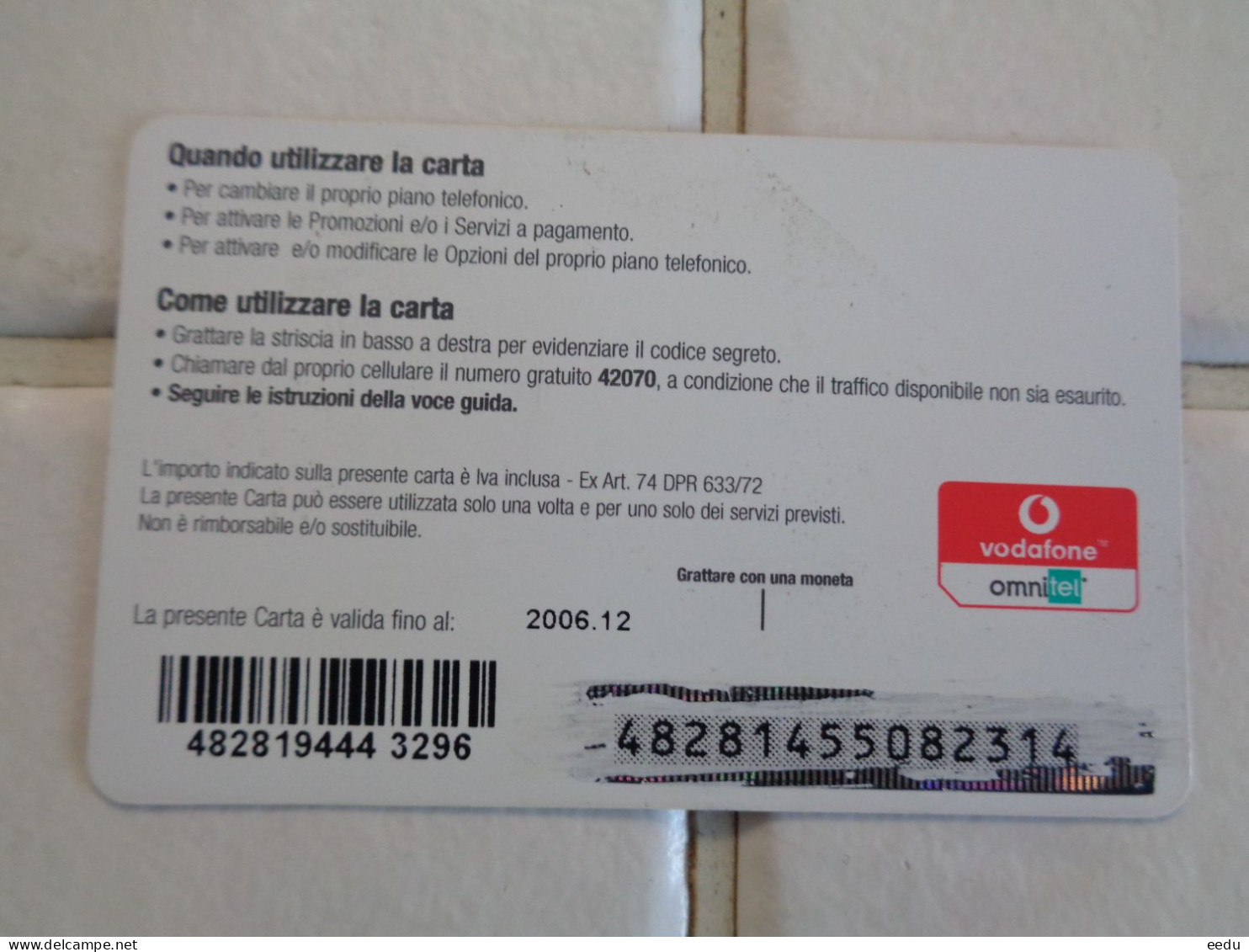 Italy Phonecard - Cartes GSM Prépayées & Recharges
