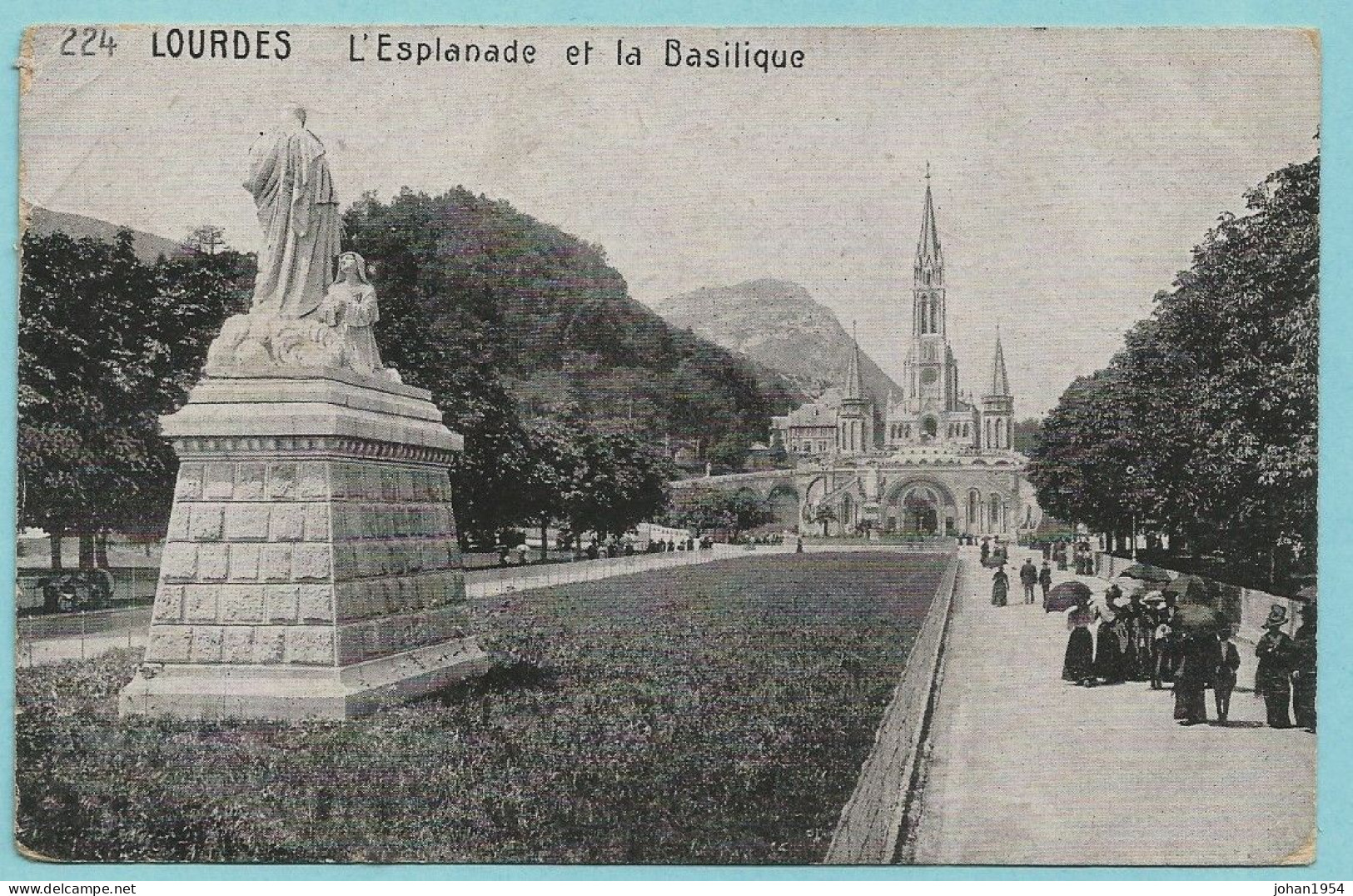 Postkaart Lourdes 1916, Stempel FOYER DU SOLDAT BELGE / LE VAGUEMESTRE - Army: Belgium