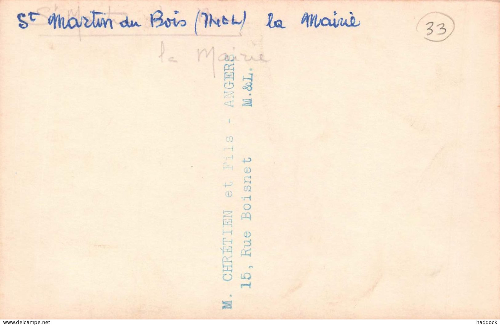 SAINT MARTIN DU BOIS : LA MAIRIE - Other & Unclassified