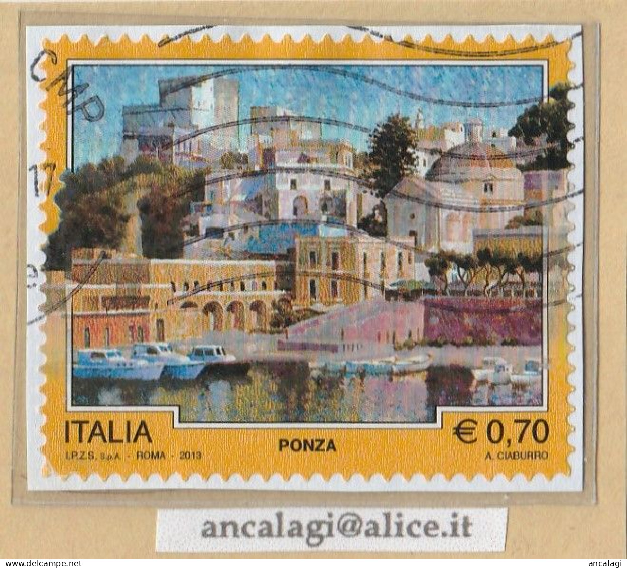 USATI ITALIA 2013 - Ref.1251 "TURISTICA: Ponza" 1 Val. - - 2011-20: Gebraucht