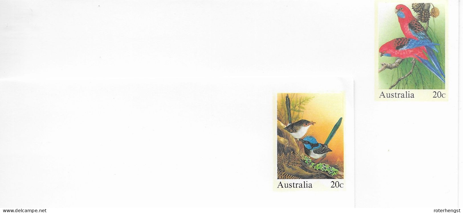 Australia Two Mint Bird Stationery Envelopes - Entiers Postaux