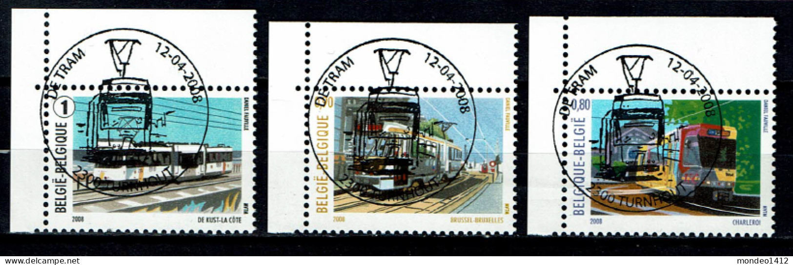 België OBP 3772/3774 - Vervoer Transport De Tram - Oblitérés