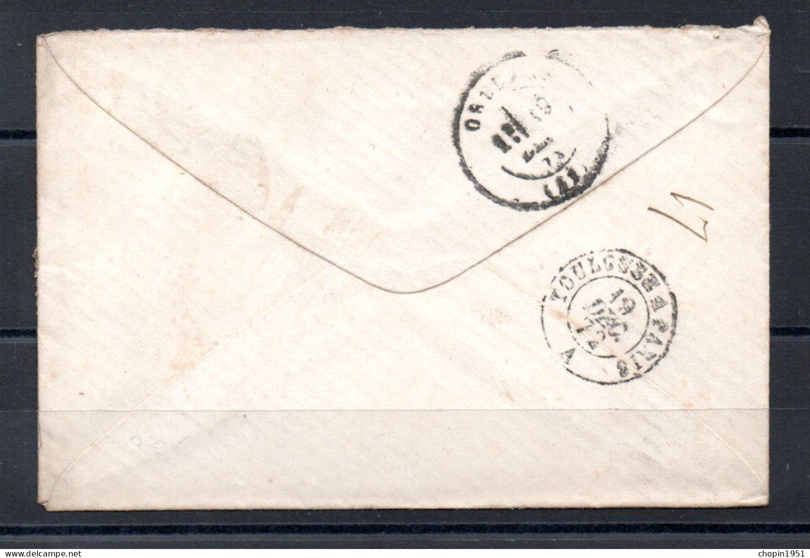 N° 60A  - 142 A2 5° état De La Bande De La Grande Cassure Sur Enveloppe - 1871-1875 Ceres