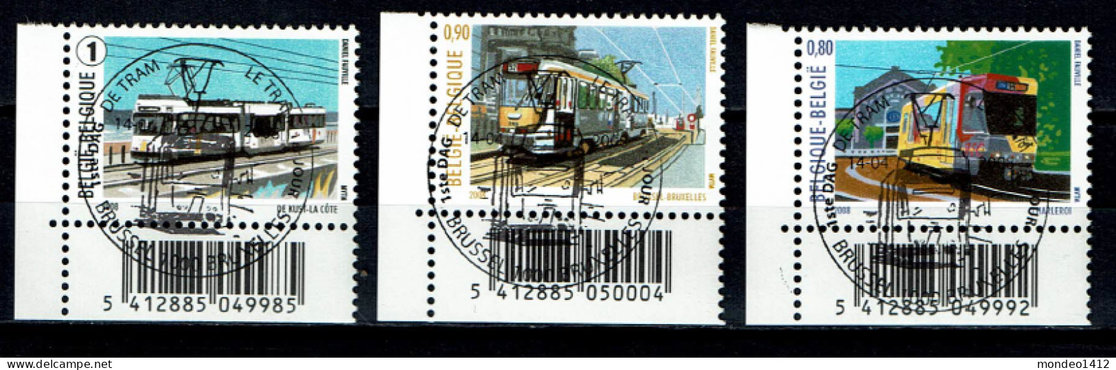 België OBP 3772/3774 - Vervoer Transport De Tram - Used Stamps