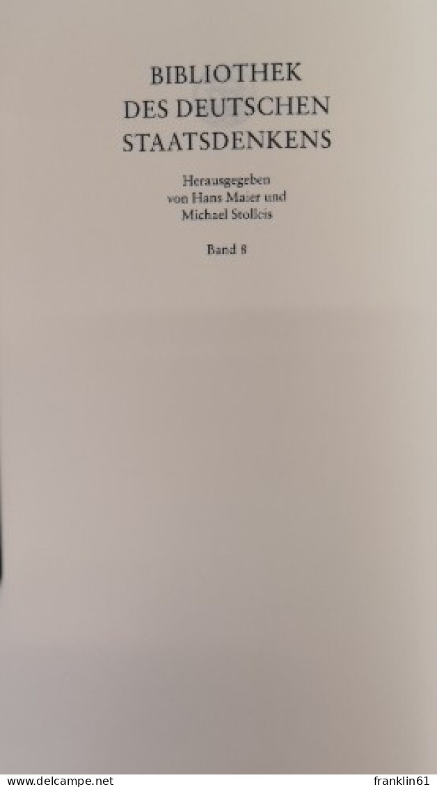 Kaiser Und Reich. Libellus De Cesarea Monarchia. Lateinisch Und Deutsch. - 4. 1789-1914