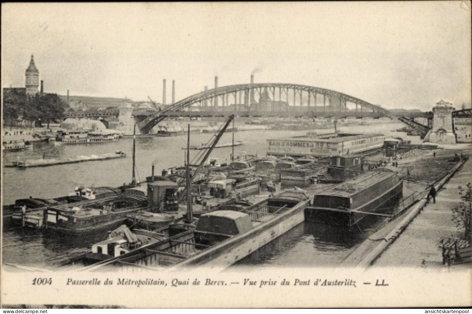 CPA Paris XII Reuilly, Passerelle Du Métropolitain, Quai De Bercy, Pont Austerlitz - Autres & Non Classés