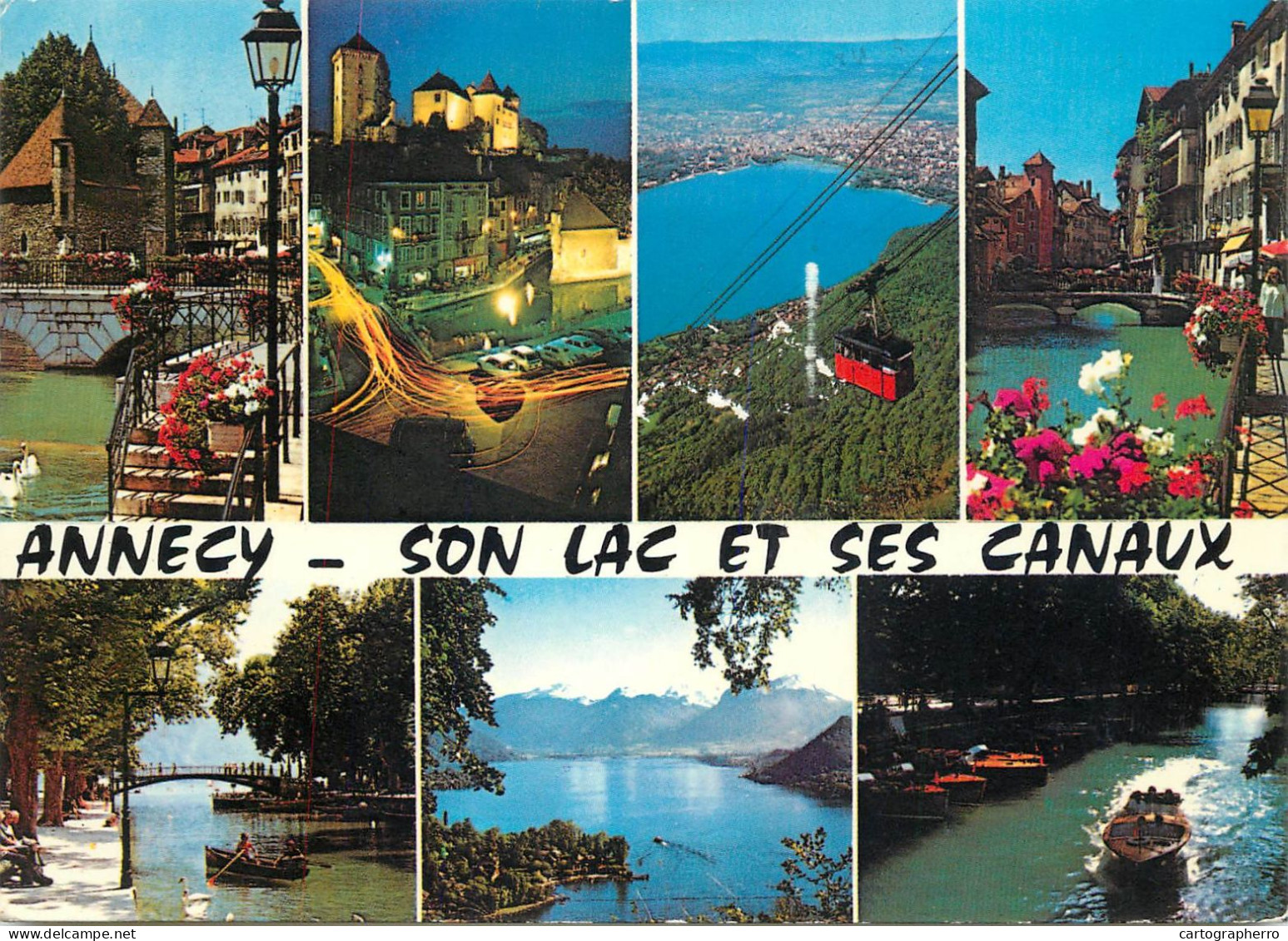 Navigation Sailing Vessels & Boats Themed Postcard Annecy Son Lac Et Ses Canaux - Veleros