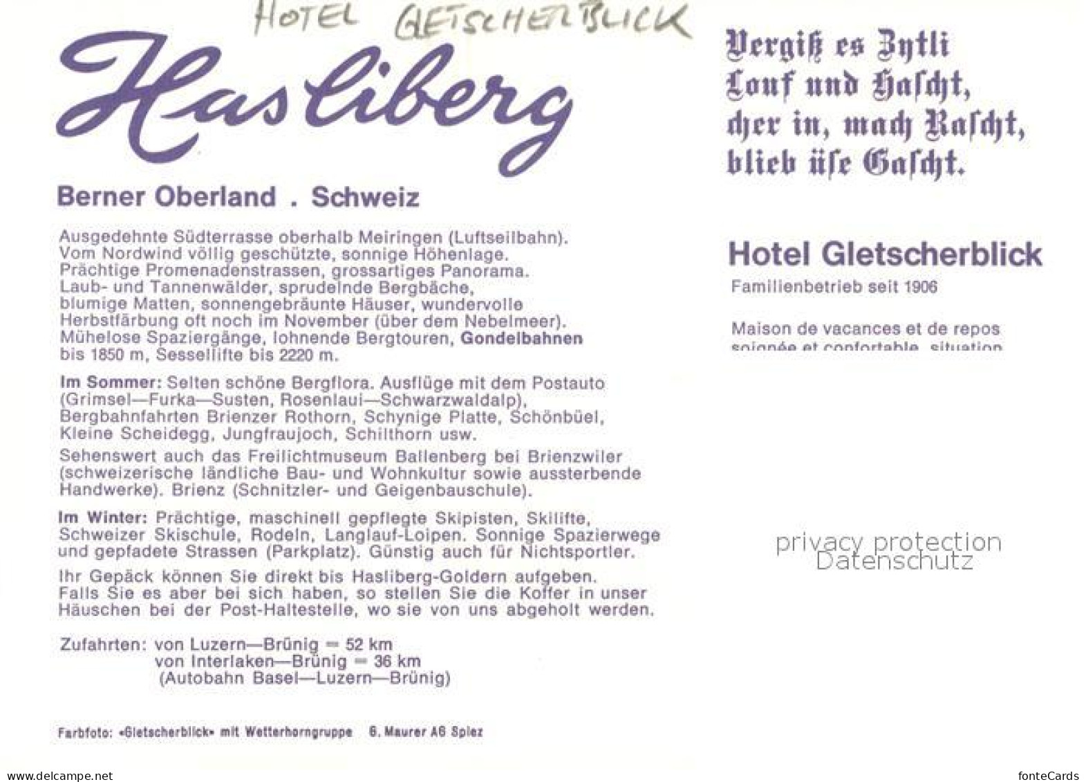 13195992 Hasliberg Hotel Gletscherblick Hasliberg - Sonstige & Ohne Zuordnung