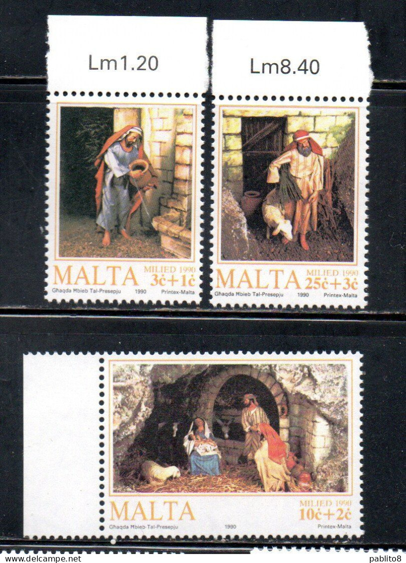 MALTA 1990 CHRISTMAS NATALE NOEL WEIHNACHTEN NAVIDAD NATAL COMPLETE SET SERIE COMPLETA MNH - Malte