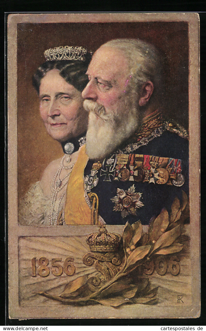 AK Portrait Vom Grossherzog Friedrich Von Baden Und Seiner Frau  - Royal Families