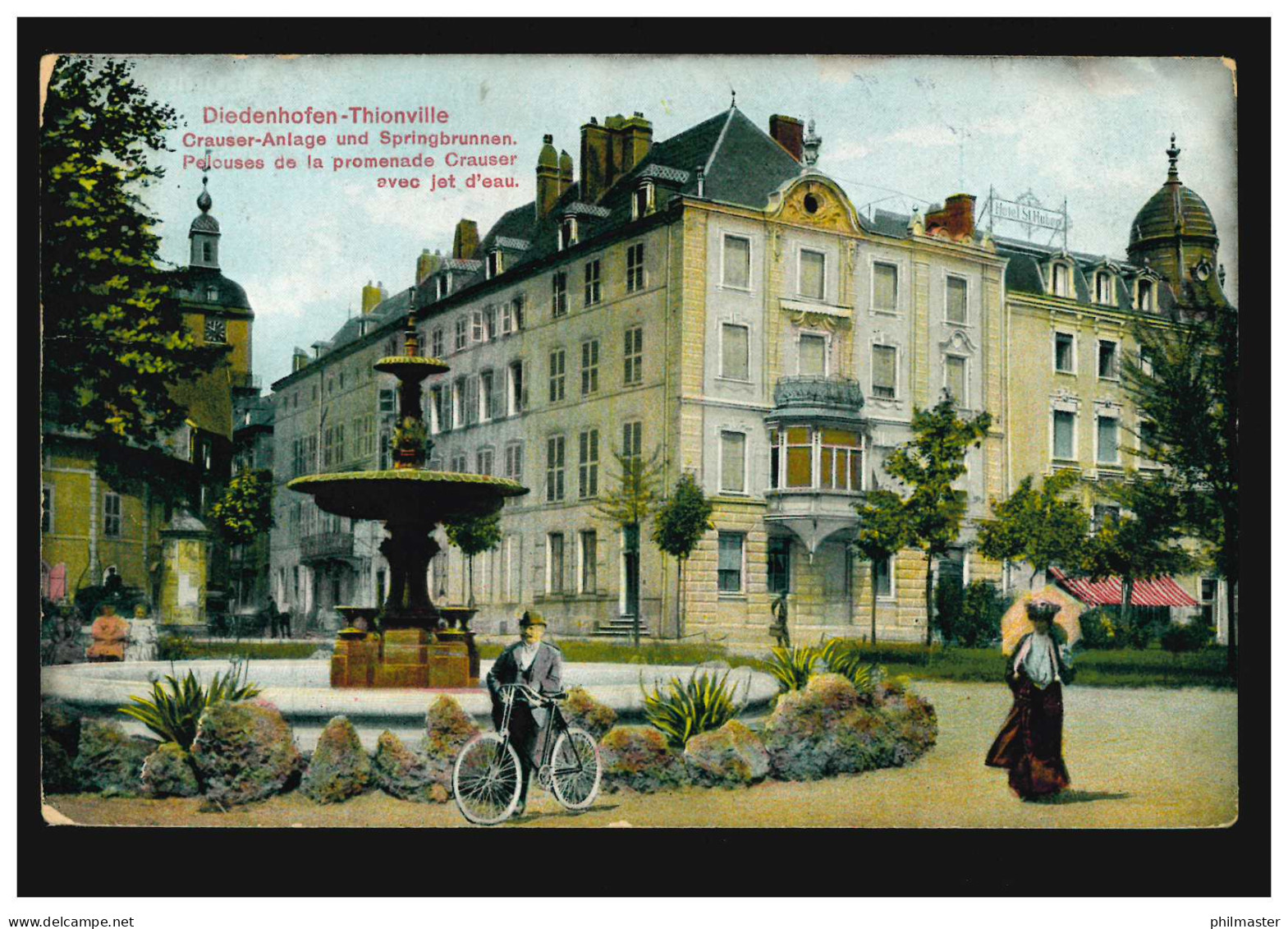Frankreich Diedenhofen-Thionville: Crauser-Anlage Und Springbrunnen, 7.7.1915 - Altri & Non Classificati