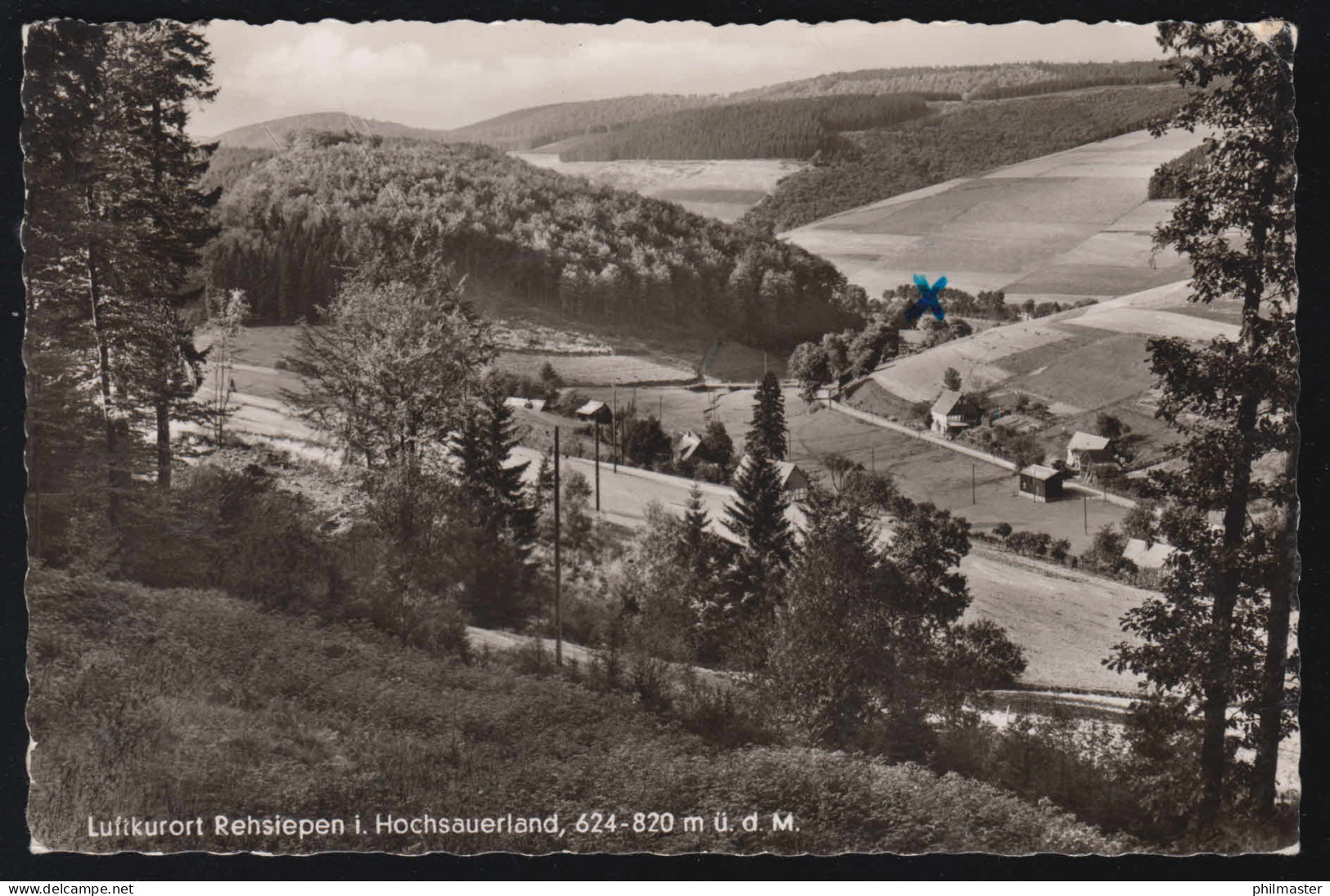 Landpost-Stempel Mittelsorpe über SCHMALLENBERG 13.3.1958 Auf AK Rehsiepen - Sonstige & Ohne Zuordnung