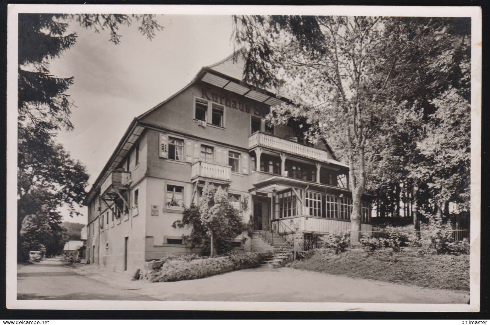 Landpost-Stempel Schollach über DONAUESCHINGEN 31.12.51, AK Gasthof Schneckenhof - Otros & Sin Clasificación