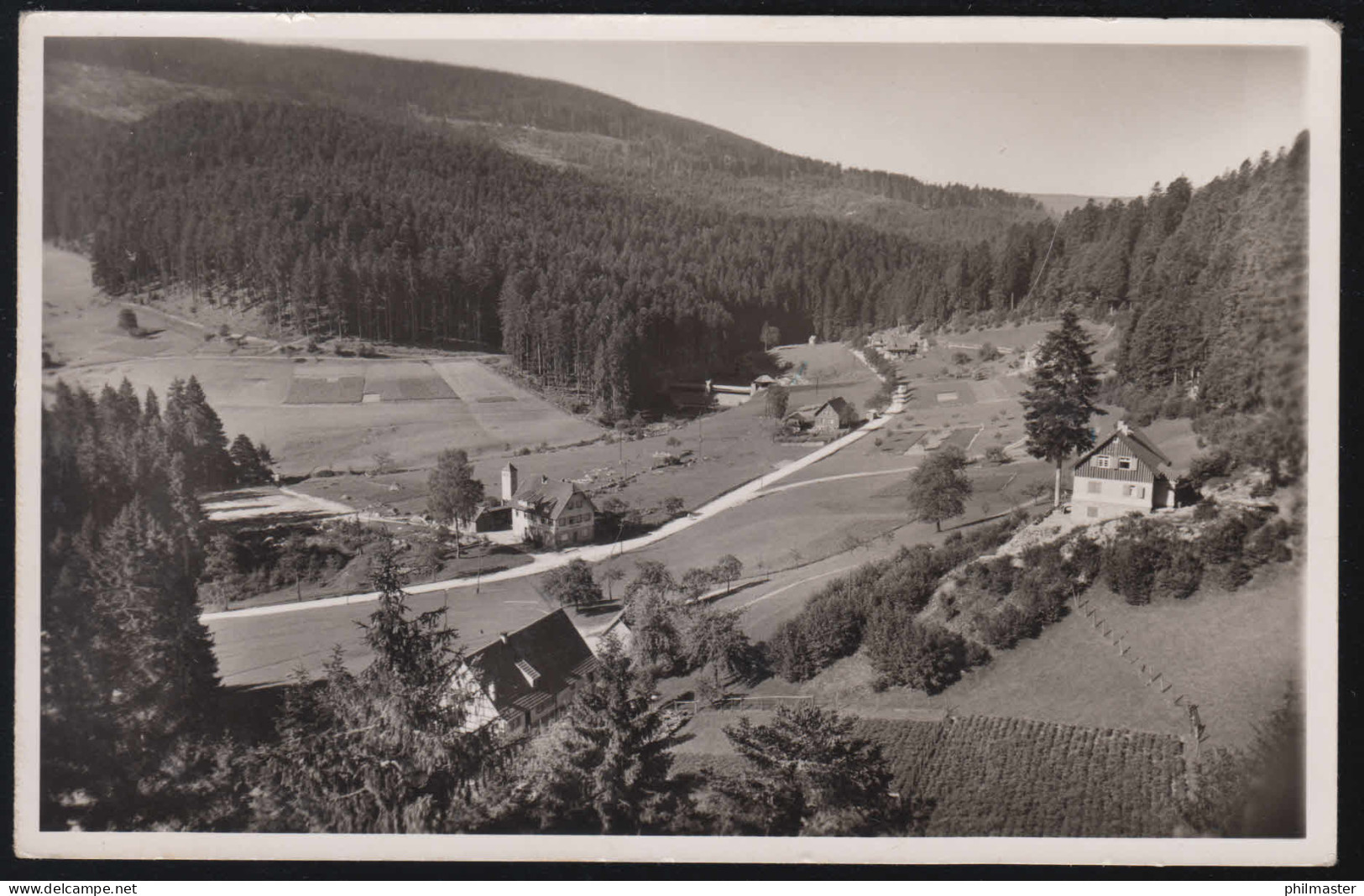 Landpost-Stempel Erbersbronn über FORBACH / BADEN Auf Passender AK, Um 1952  - Other & Unclassified