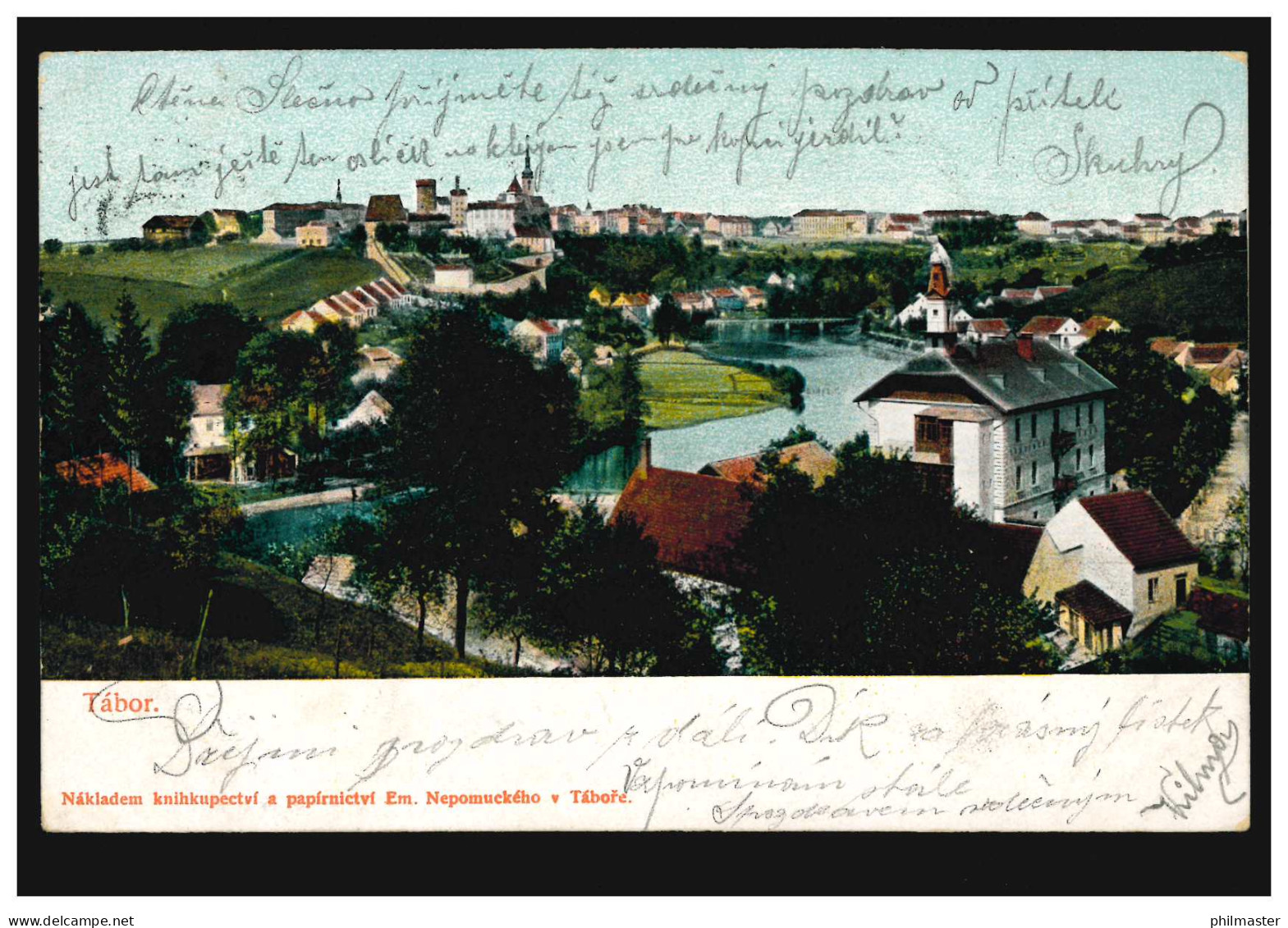 Tschechien/Böhmen AK Tabor: Panorama, TABOR 12.4.1904 Nach WIEN 19/2 119 11.4.04 - Autres & Non Classés