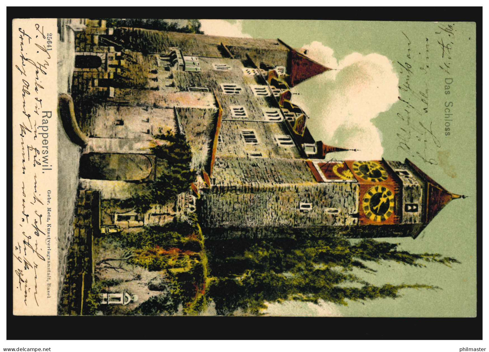 Schweiz AK Rapperswil: Das Schloss, WINTERTHUR 26.5.1904 Nach WEINGARTEN 26.5.04 - Andere & Zonder Classificatie