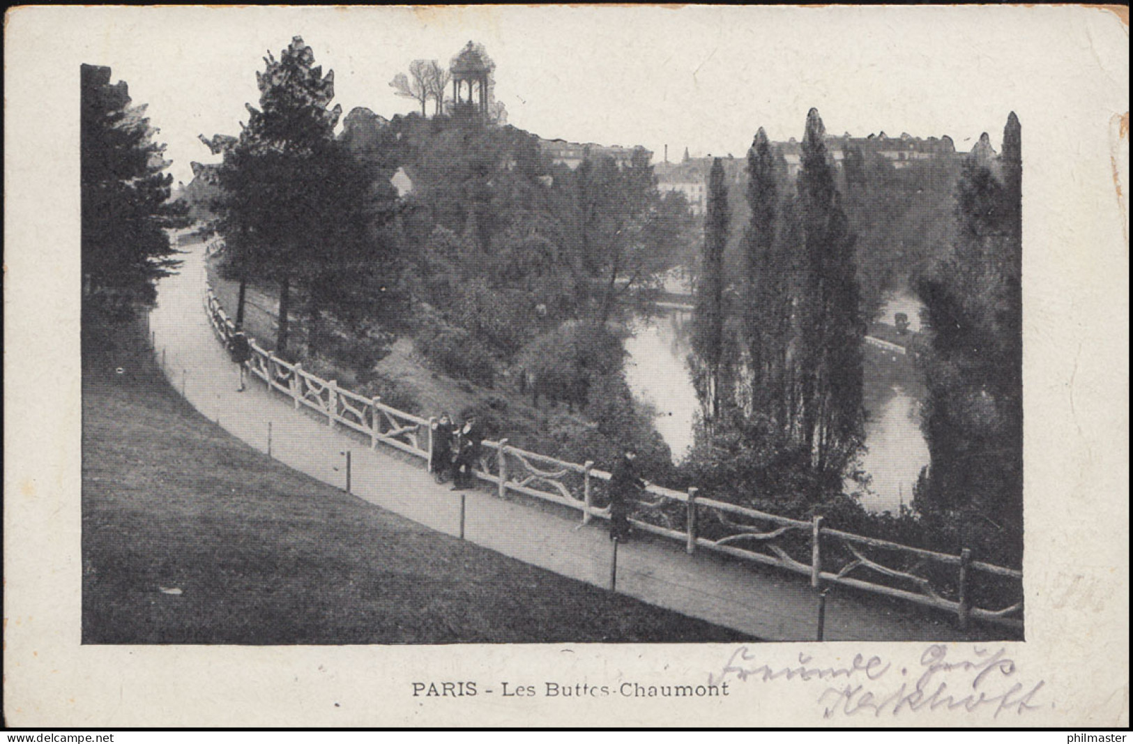 AK Paris: Le Buttes-Chaumont - Im Park, PARIS R. DE  BOURGOGNE 22.4.1905   - Sonstige & Ohne Zuordnung