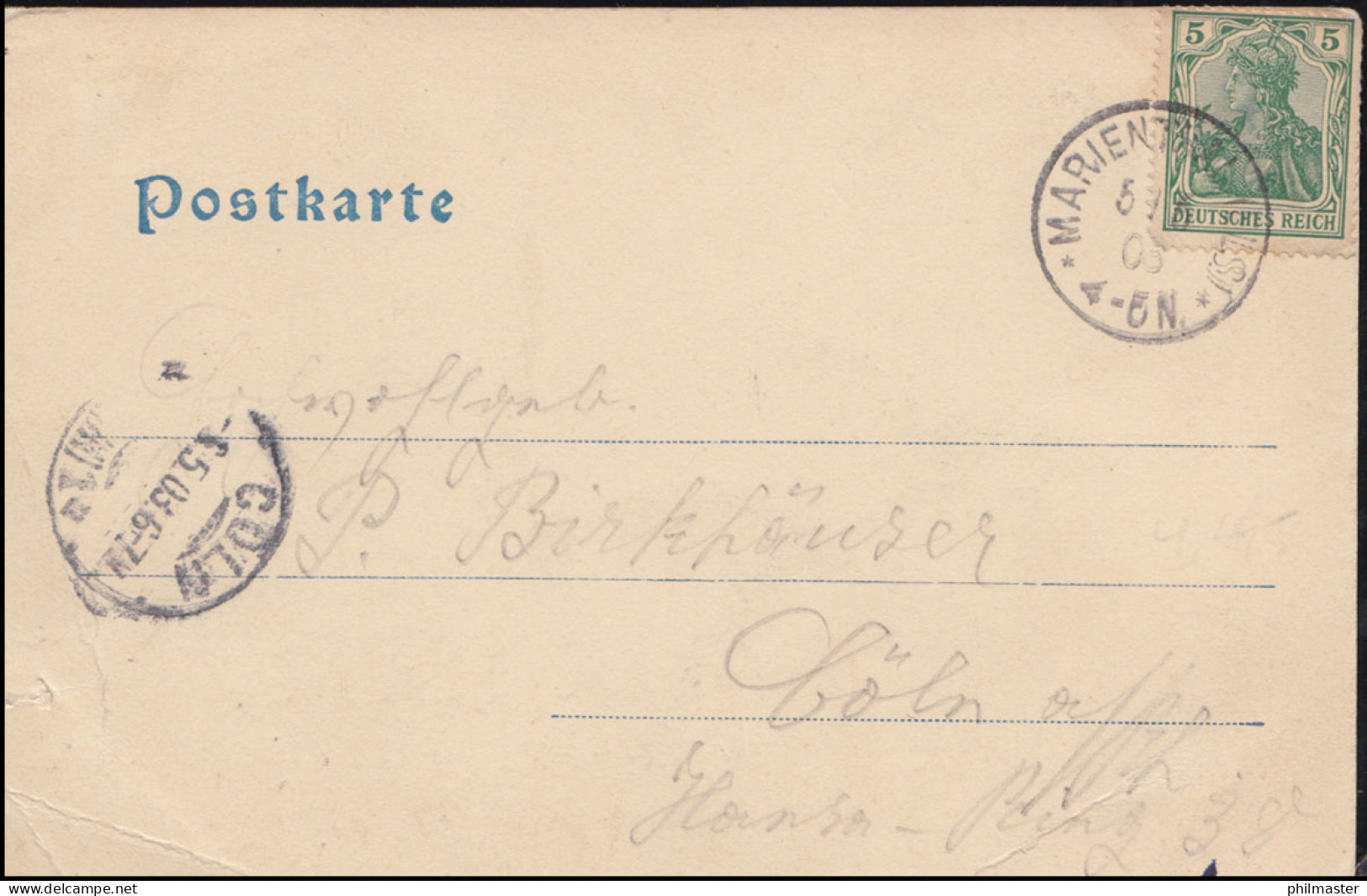 AK Gruss Aus Marienthal: Kloster & Bildnis Muttergottes, 5.5.1903 N. CÖLN 6.5.03 - Sonstige & Ohne Zuordnung