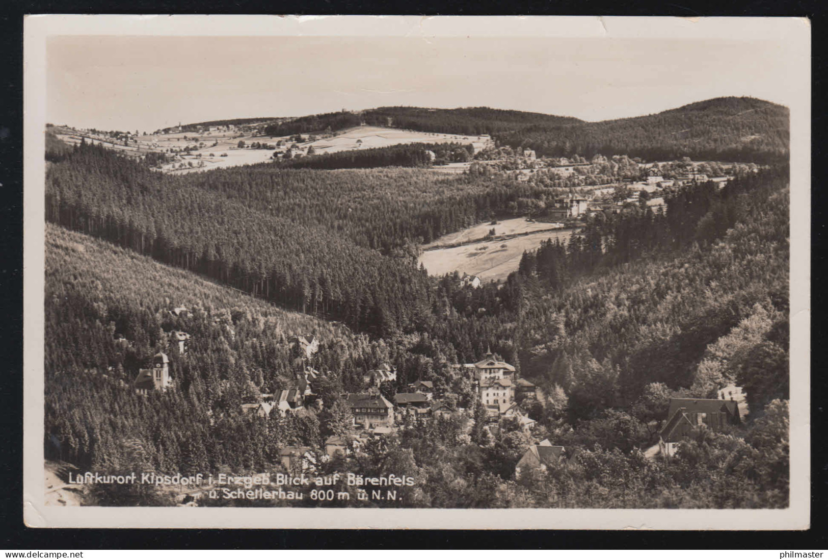 Landpost-Stempel Bärenfels über DIPPOLDISWALDE LAND 26.6.1937 Auf AK Kipsdorf - Briefe U. Dokumente