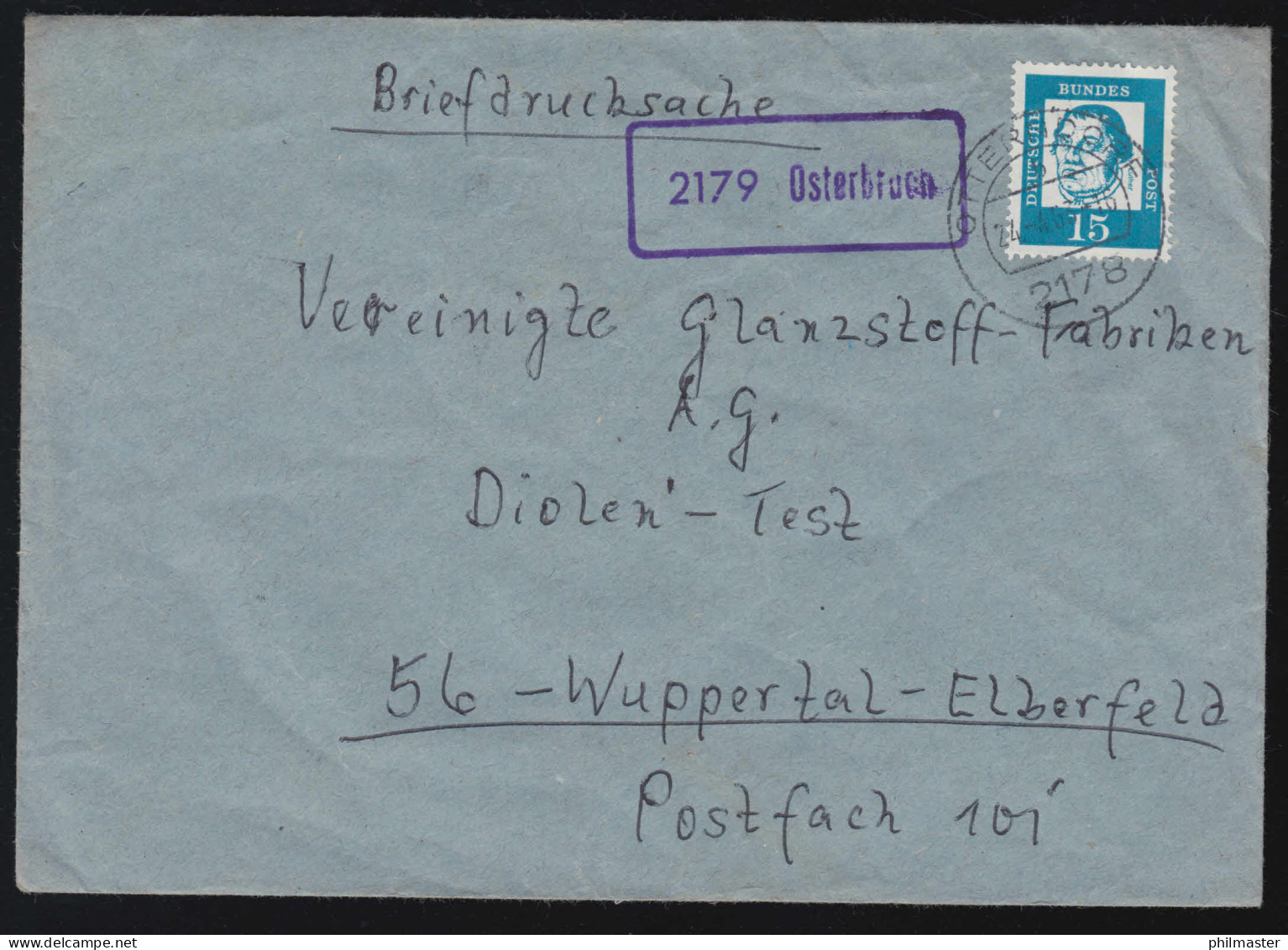 Landpost-Stempel 2179 Osterbruch Auf Drucksache OTTERNDORF 24.4.1963 - Otros & Sin Clasificación