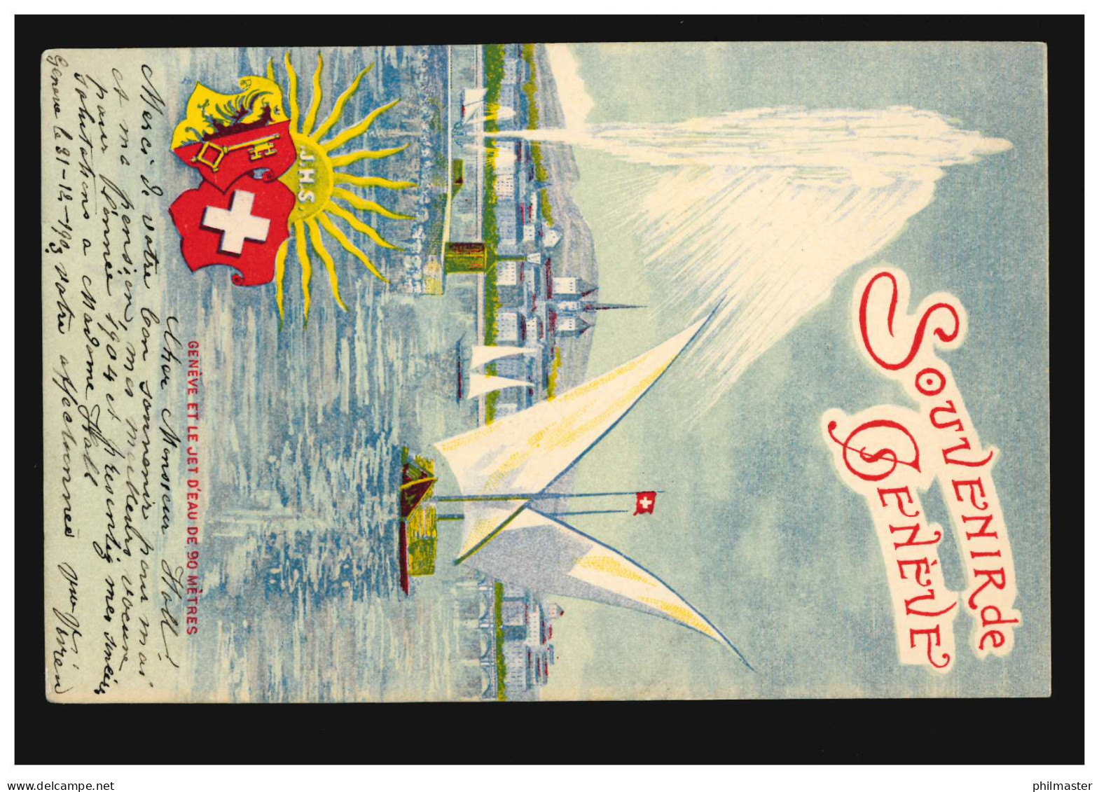 Schweiz AK Genf / Geneve: Jet D’eau - Die Fontäne, 31.12. 1903 - Otros & Sin Clasificación