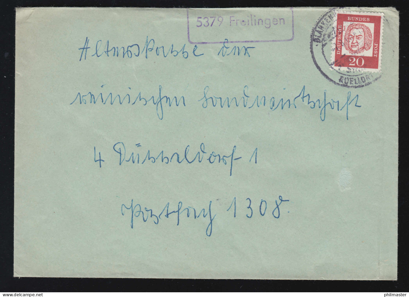 Landpost-Stempel 5379 Freilingen Auf Brief SSt BLANKENHEIM Quellort Der Ahr 1963 - Andere & Zonder Classificatie