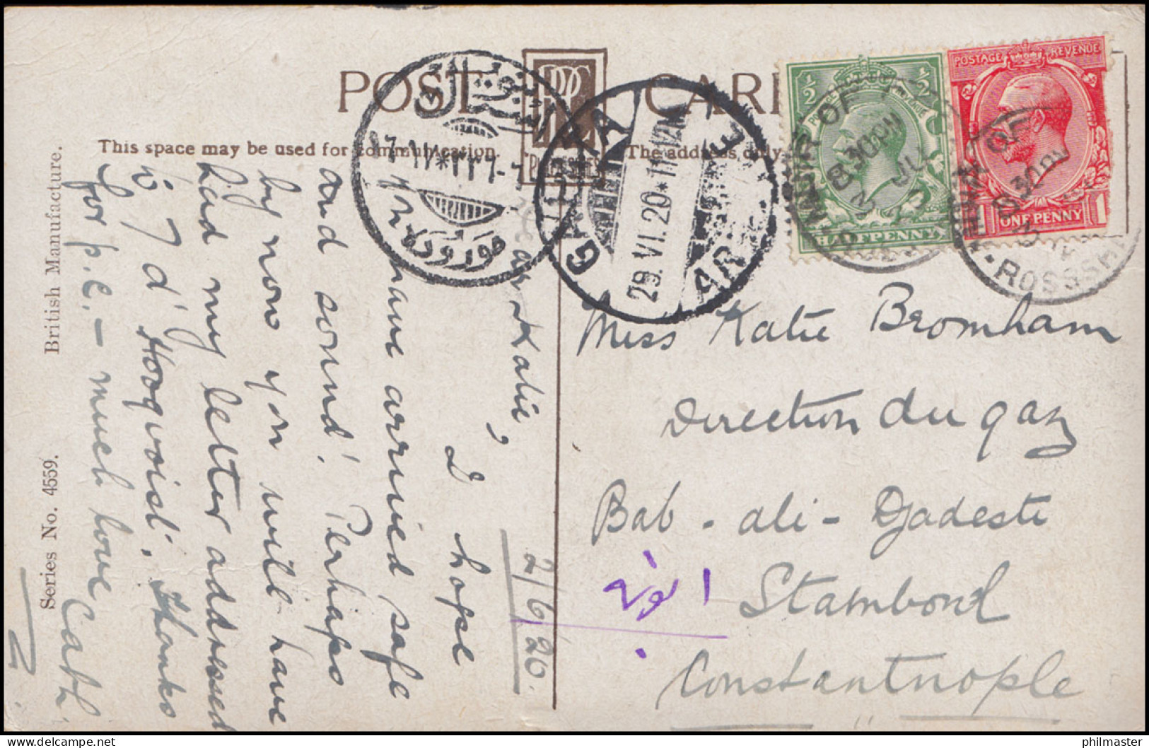 Schottland AK Schloss Inverness, Befördert Nach GALATA 29.6.1929 - Otros & Sin Clasificación