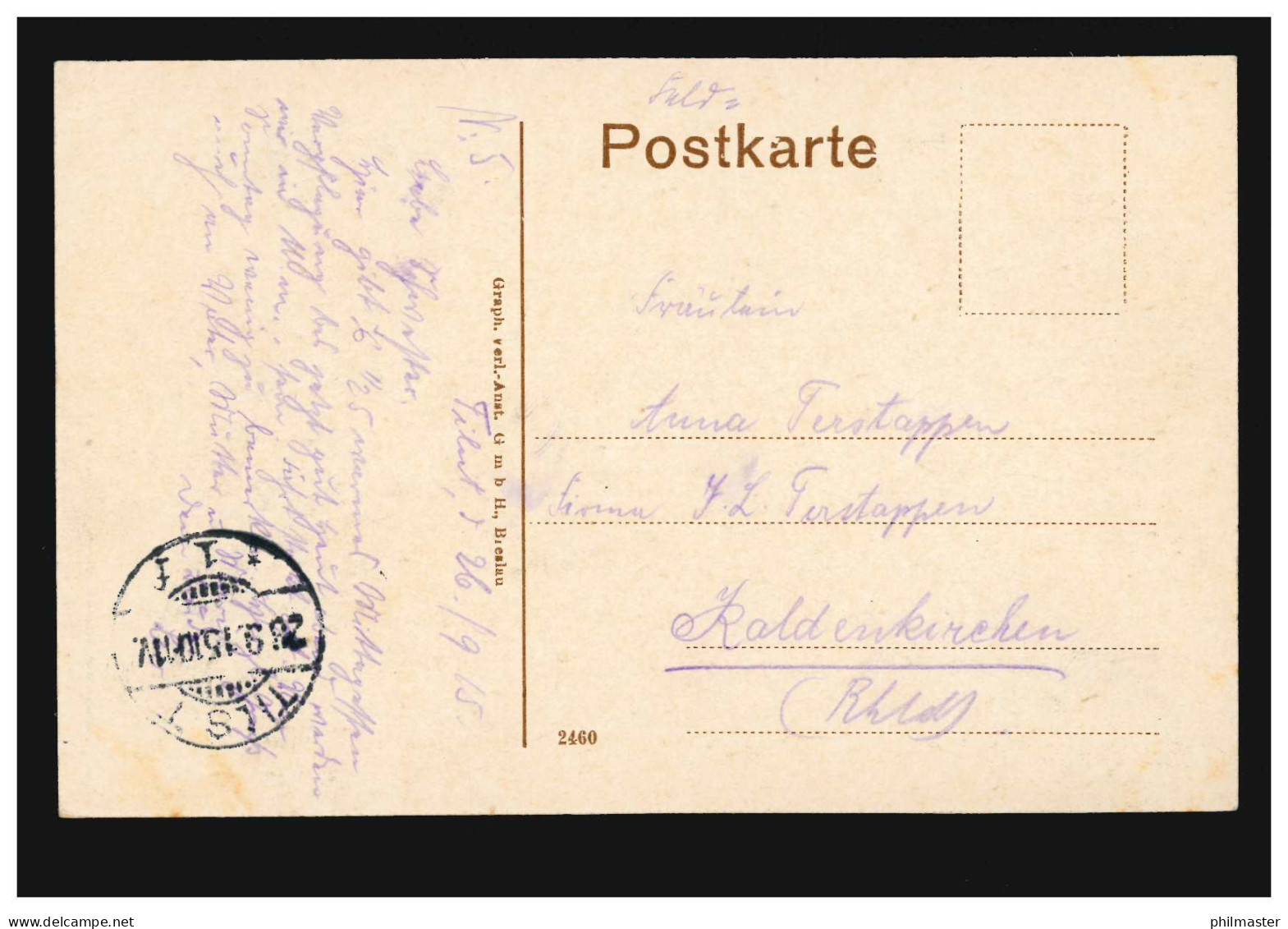 Russland AK Tilsit: Königin-Luise-Denkmal, TILSIT 28.9.1915  - Other & Unclassified