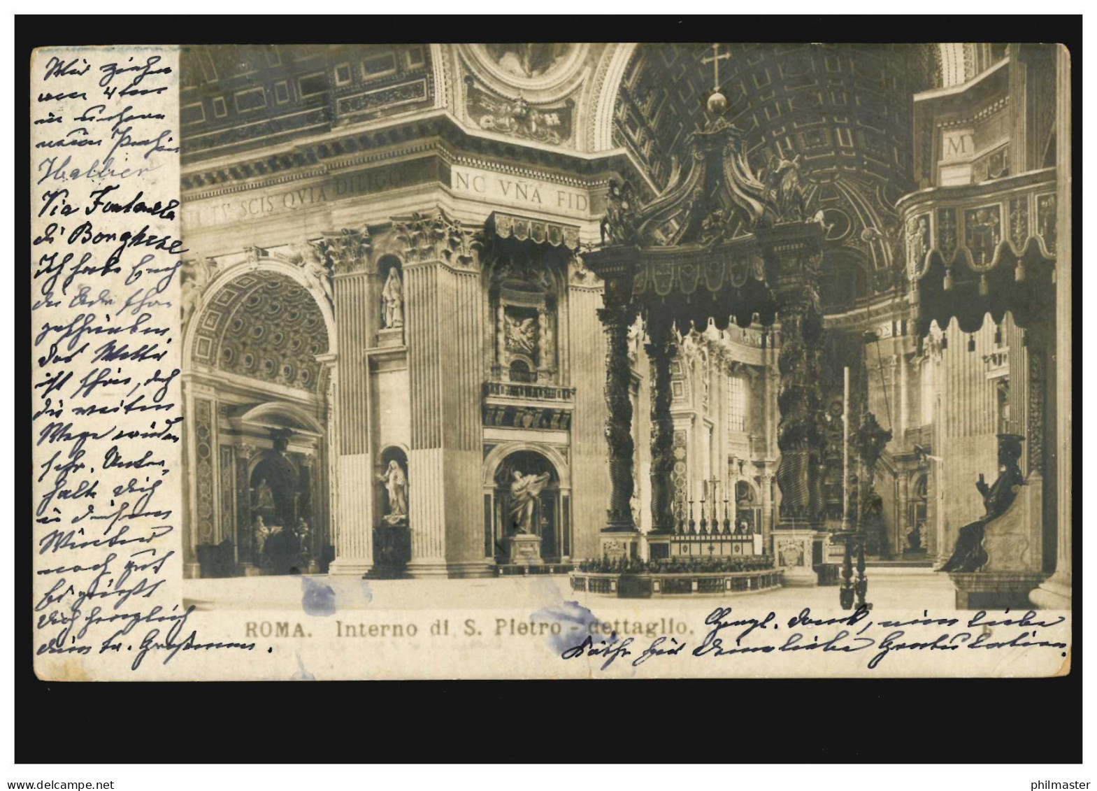 Italien / Vatikan AK Rom: Inneres Der St.-Pietro-Kirche, ROMA 3.2.1905 - Altri & Non Classificati